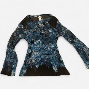 Floral Blue Women's Top